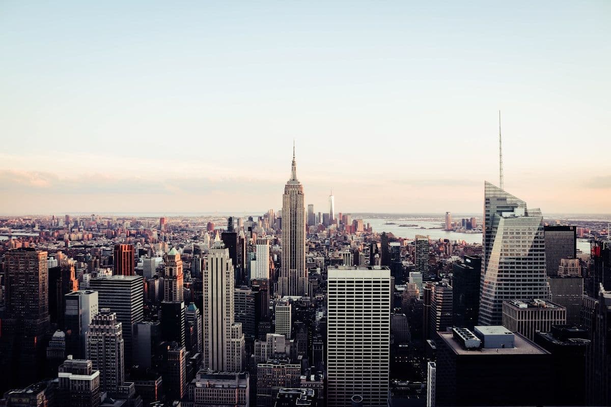 New York City skyline with midtown Manhattan skyscrapers