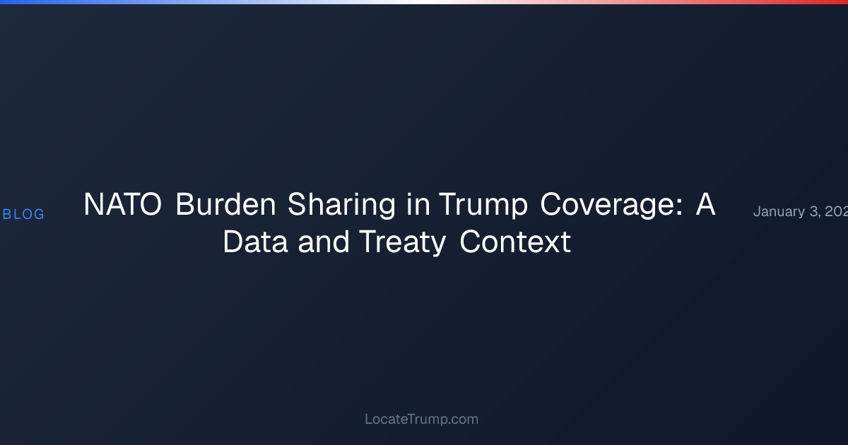 NATO Burden Sharing in Trump Coverage: A Data and Treaty Context